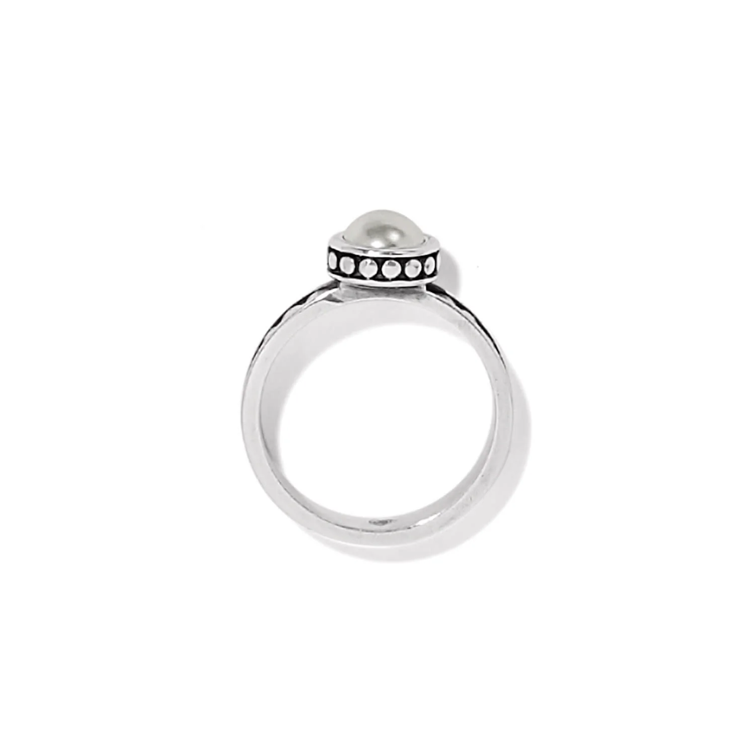 Pebble Dot Pearl Slim Band Ring - Image 2