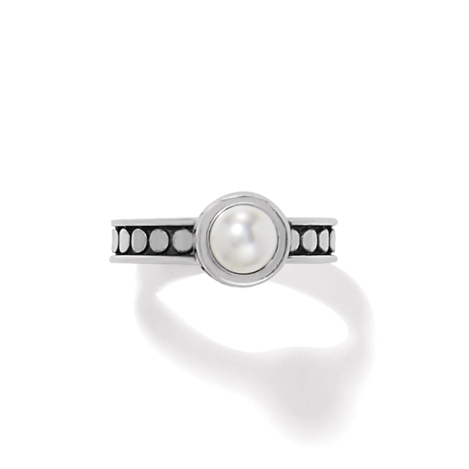 Pebble Dot Pearl Slim Band Ring - Image 3