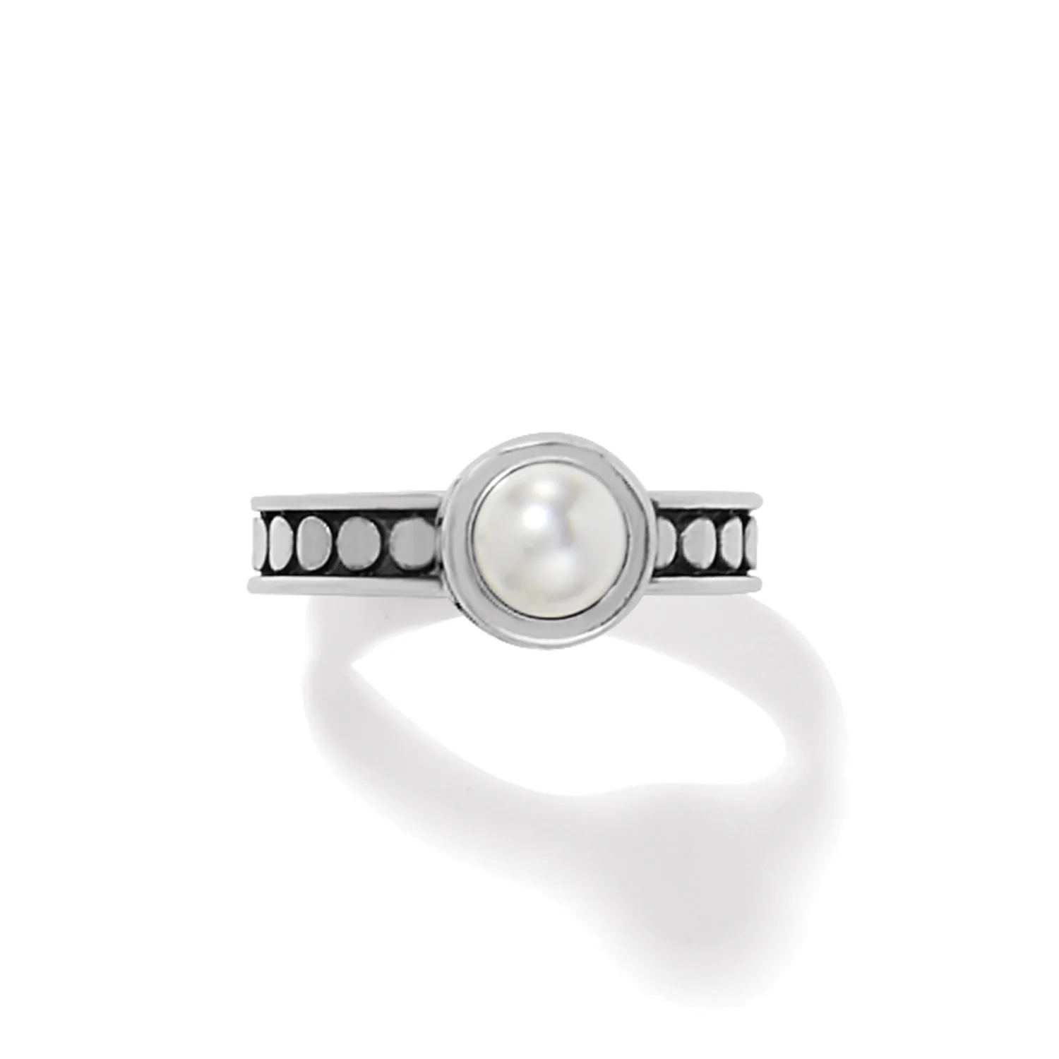 Pebble Dot Pearl Slim Band Ring - Image 4