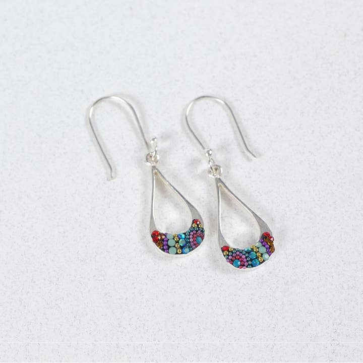 Petite Long Drop Hoop Earrings - Image 5
