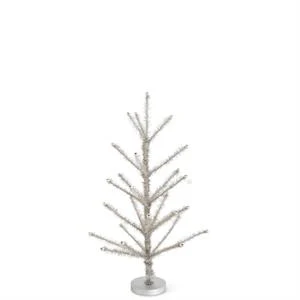 Pewter Tinsel Trees With Beaded Tips - Sold Individually - Image 2