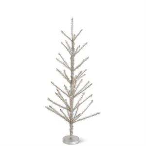 Pewter Tinsel Trees With Beaded Tips - Sold Individually - Image 3
