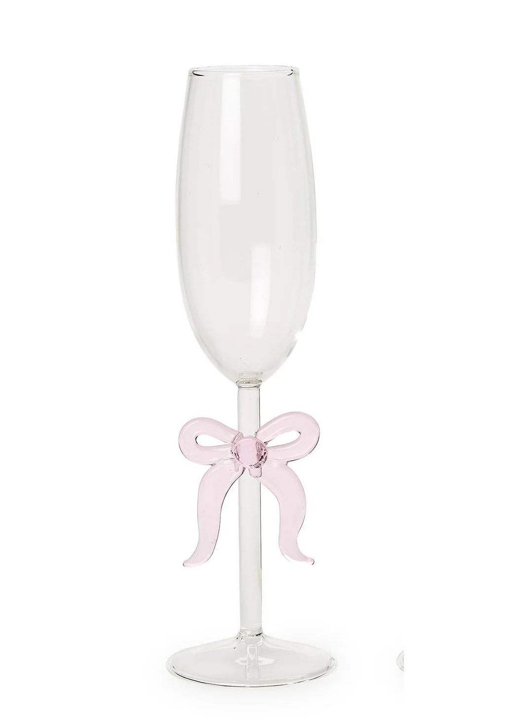 Pink Bow Champagne Glass