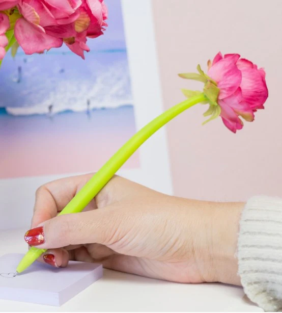 Pink Flower Pen SOLD INDIVIDUALLY - Image 2