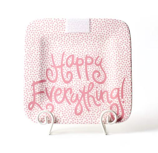 Pink Small Dot Happy Everything! Mini Square Platter