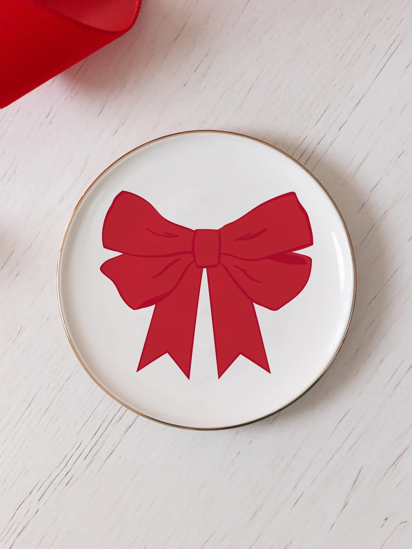 Plate Appetizer Red Bow