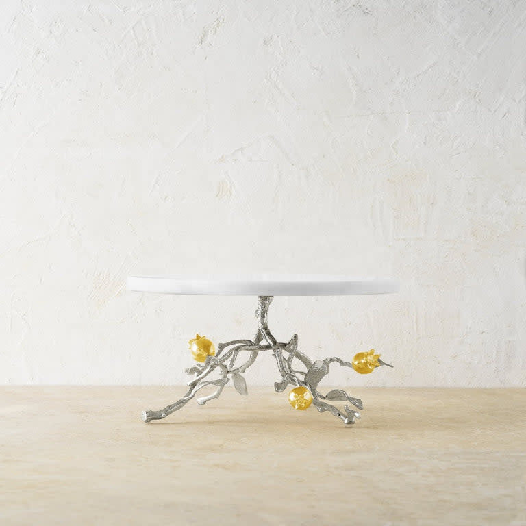 Pomegranate Silver & Gold Cake Stand