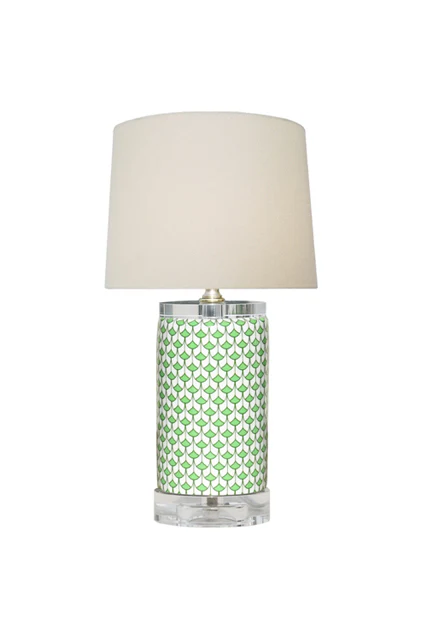 Porcelain Green Fish Scale Vase Lamp