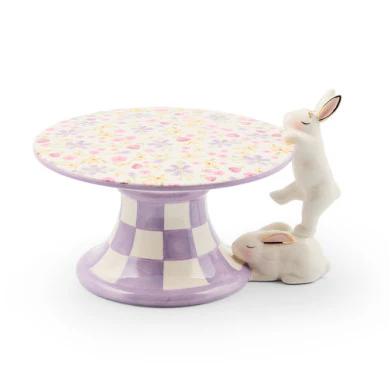 Posie Patch Mini Bunny Ceramic Pedestal Platter