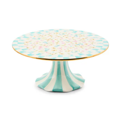 Posie Patch Small Ceramic Pedestal Platter