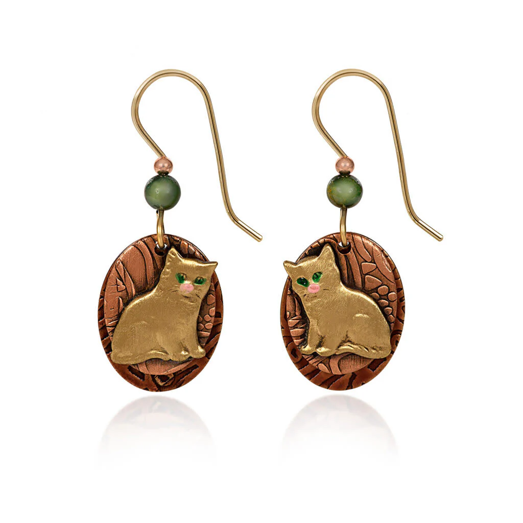 Pretty Kitty on Ovals Earrings