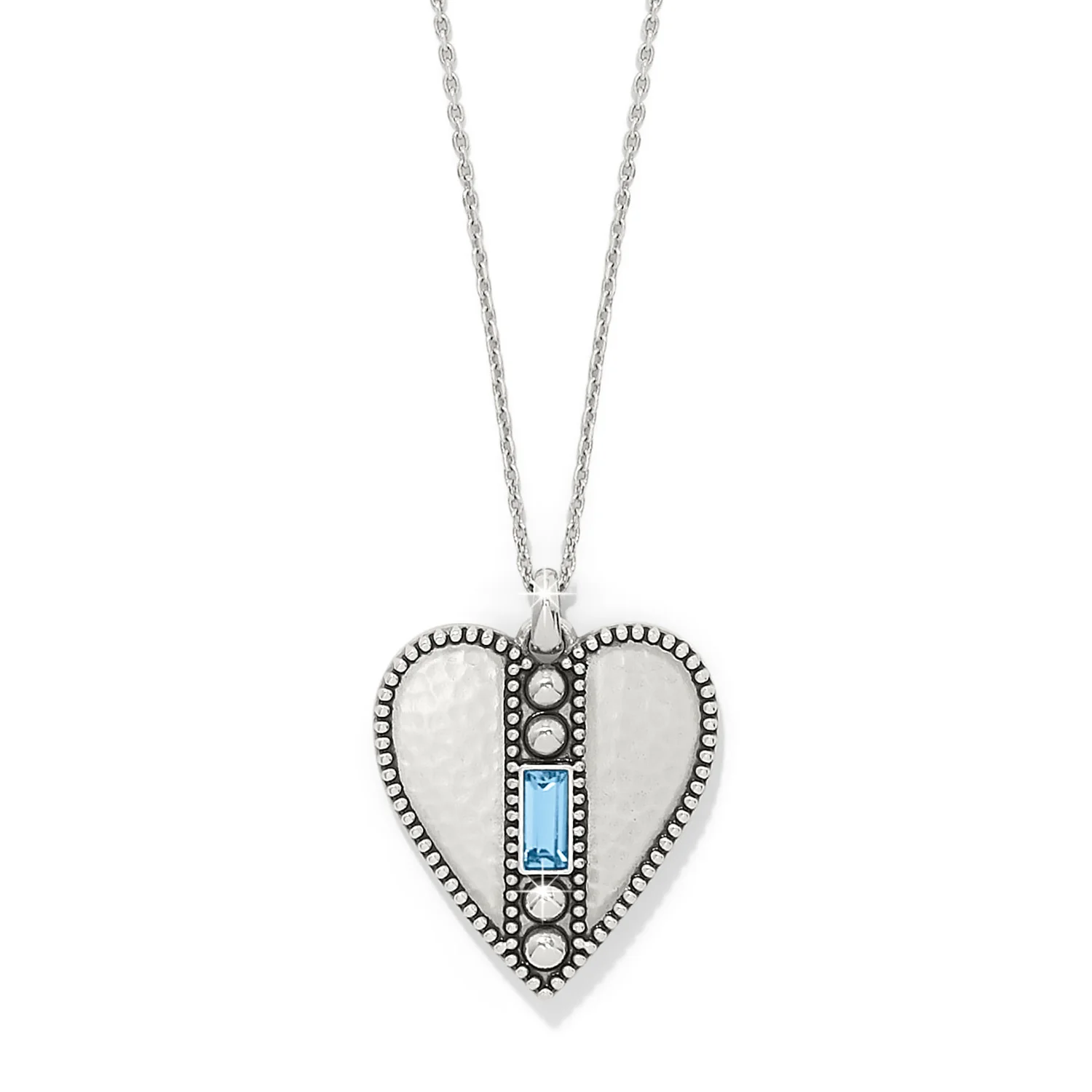 Pretty Tough Gem Heart Aqua Necklace