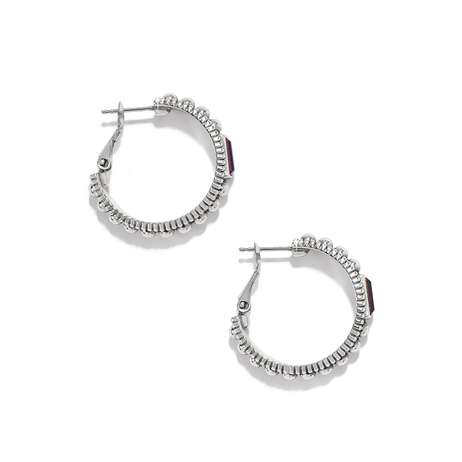 Pretty Tough Gem Hoop Earrings - Image 2