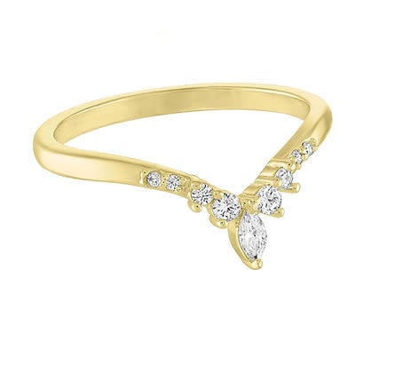 Princess CZ V Gold Layers Ring - Image 6