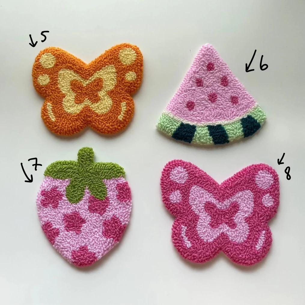 Punch Needle Coasters, Handmade Mug Rug - Image 2