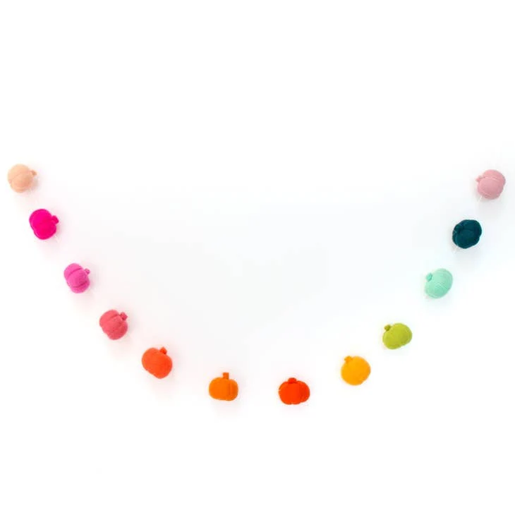 Rainbow Pumpkins Halloween Felt Garland