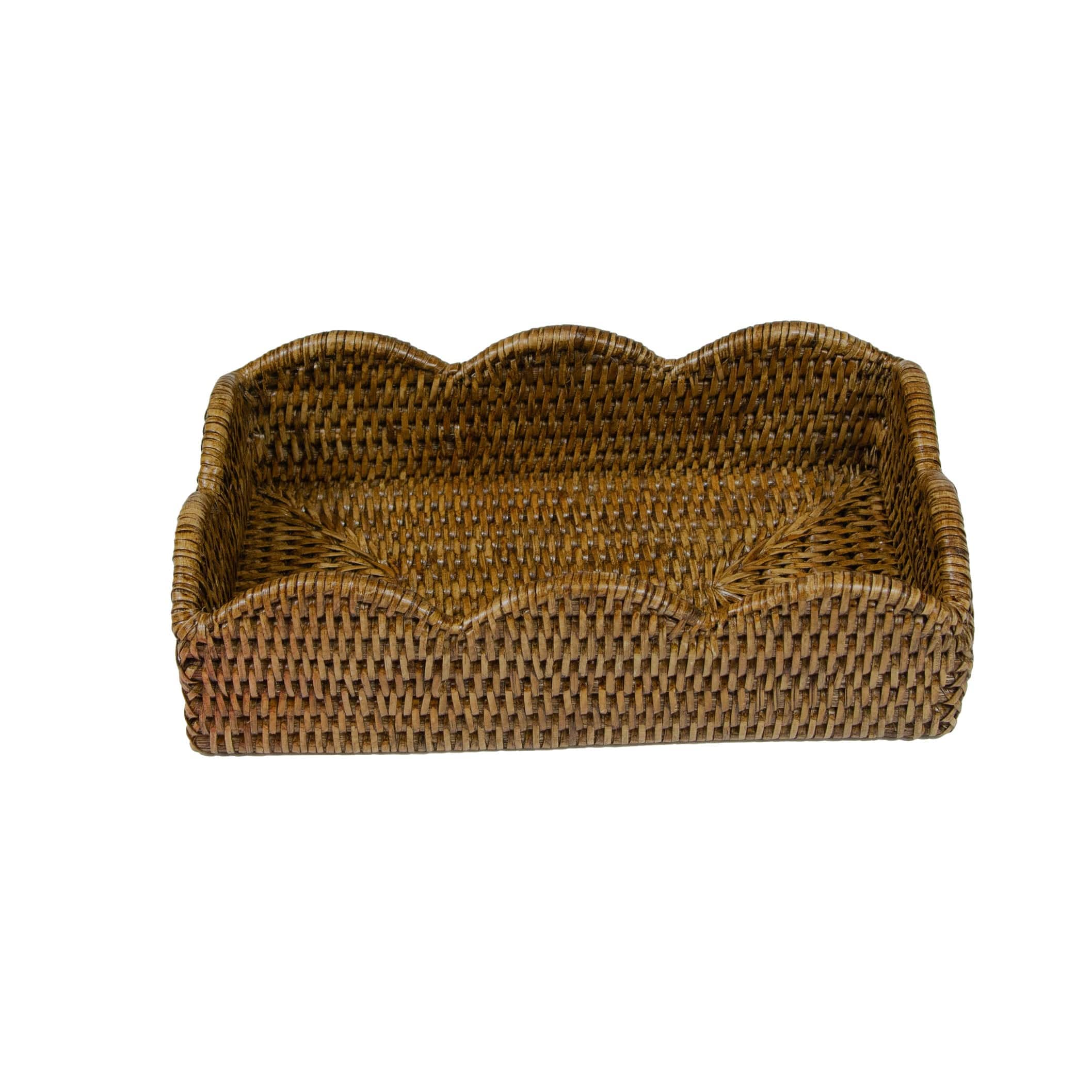 Rattan Scalloped Guest Towel Napkin Holder - Image 2