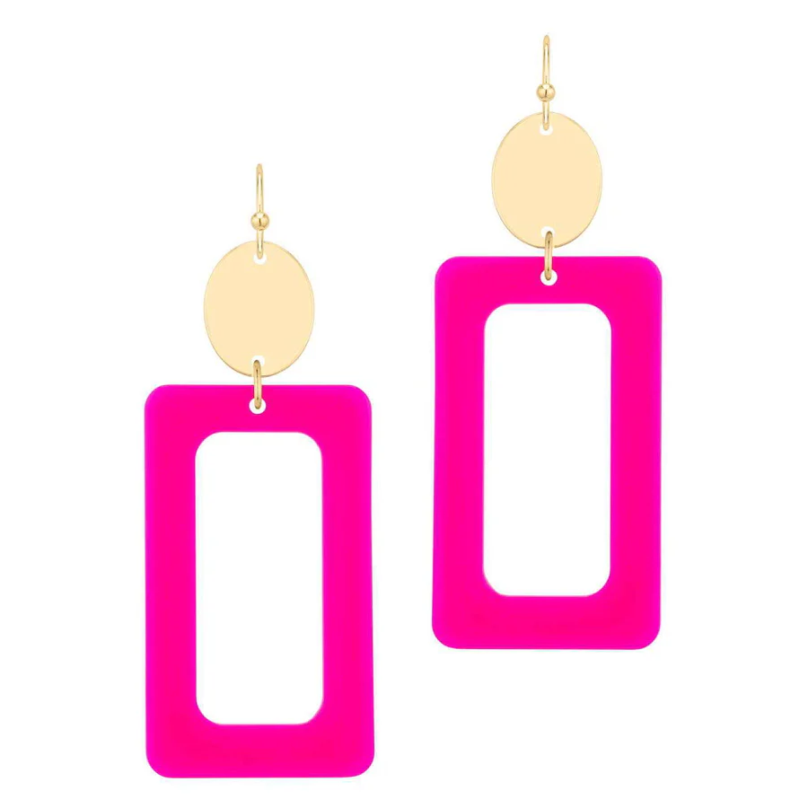 Rectangle Drop Color Earring - Image 5