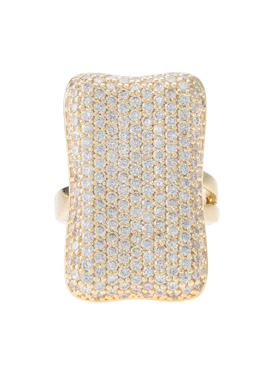 Rectangular Motif Adjustable size Ring - Gold