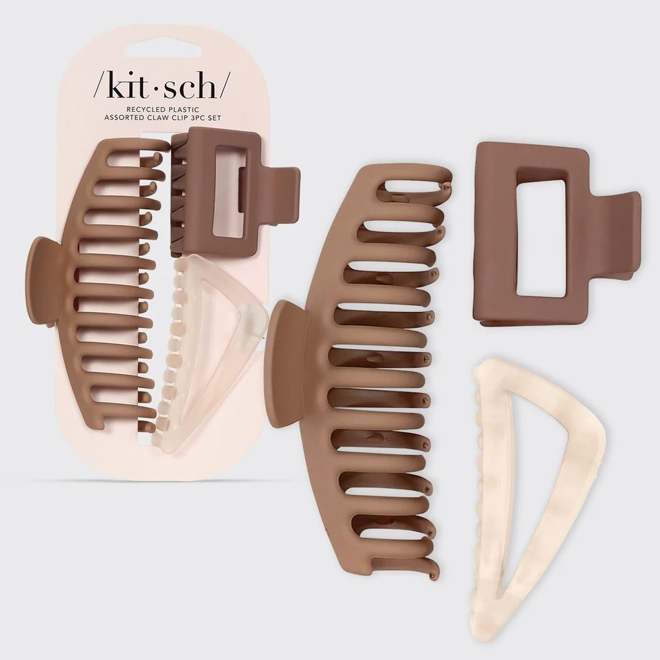 Recycled Plastic Assorted Claw Clip 3pc - Oversized - Image 2