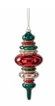 Red Gold & Green Glass Finial Ornaments - Sold Individually