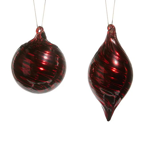 Red Swirl Ornament - Sold Individually