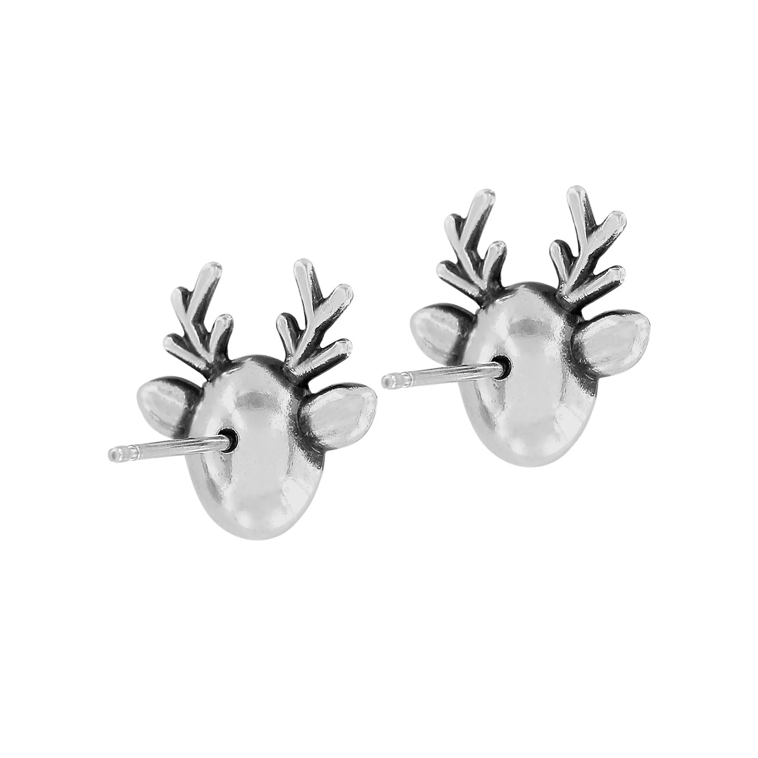 Reindeer Glitz Mini Post Earrings - Silver/Red - Image 2