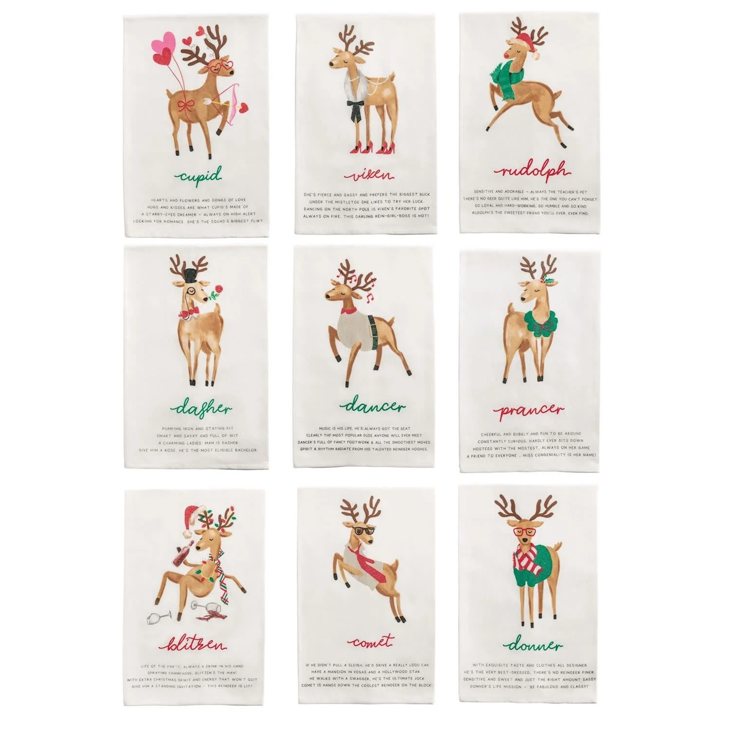 Reindeer Poem Towels