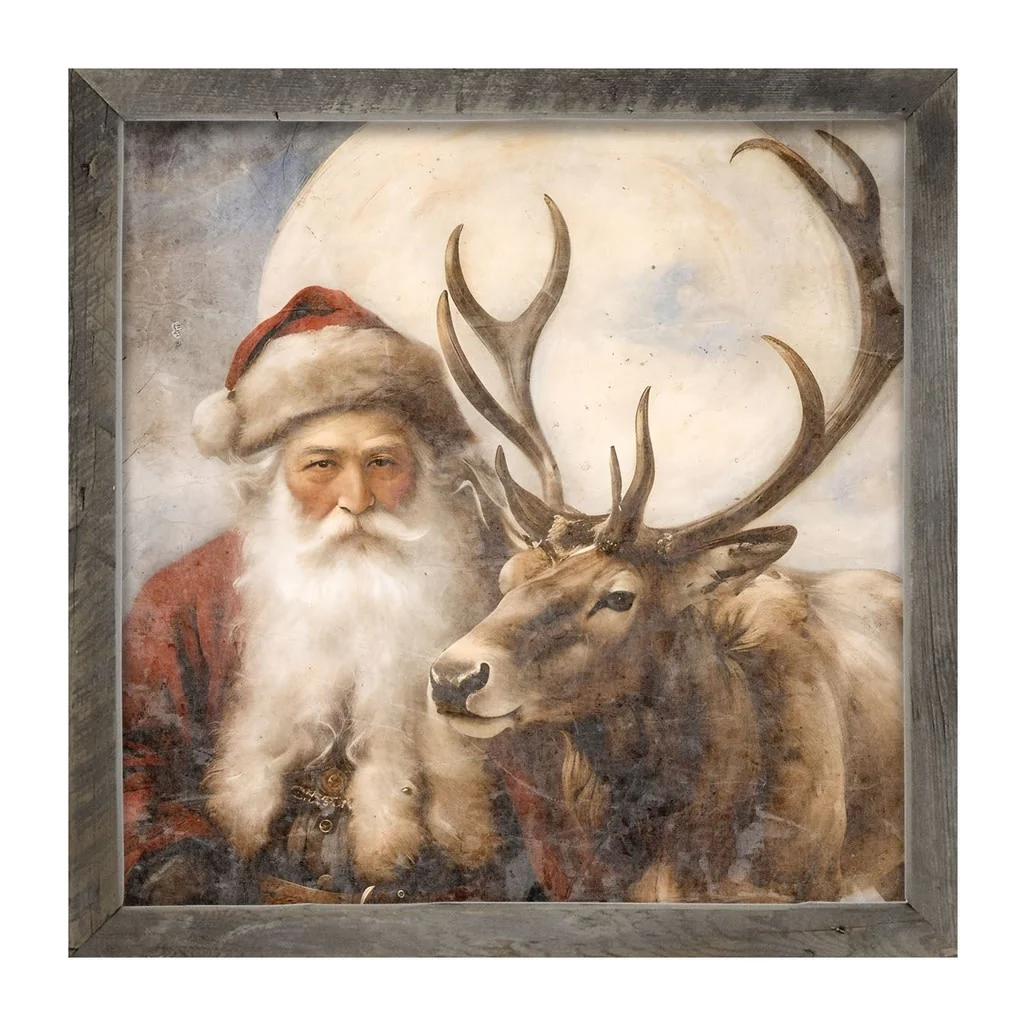 Reindeer with Santa 4 Natural XL