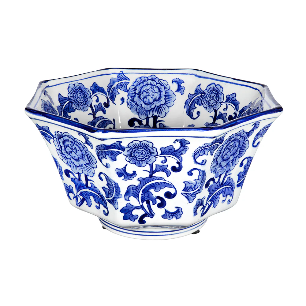 Ren Blue And White Centerpiece Decorative Bowl