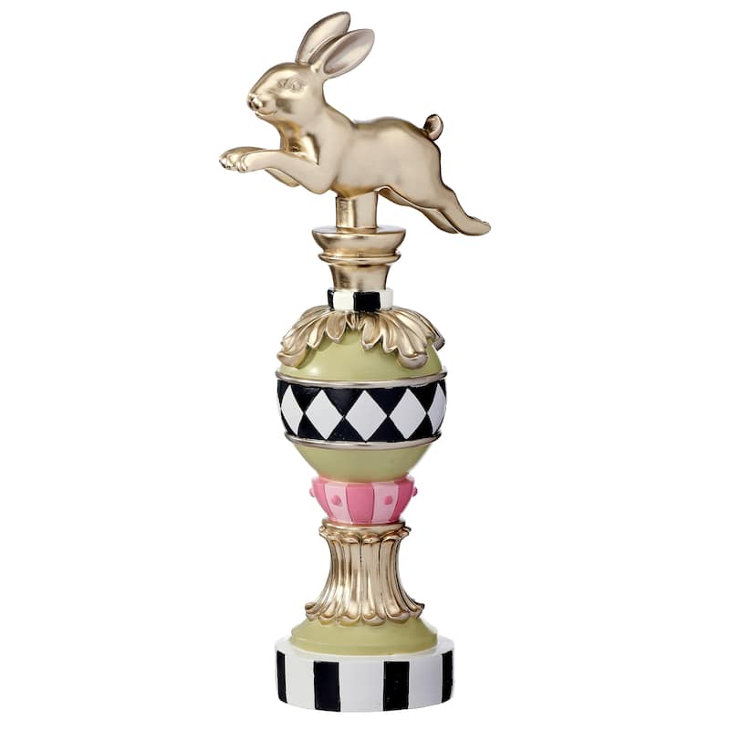 Resin Garden Bunny Topiary - Image 2