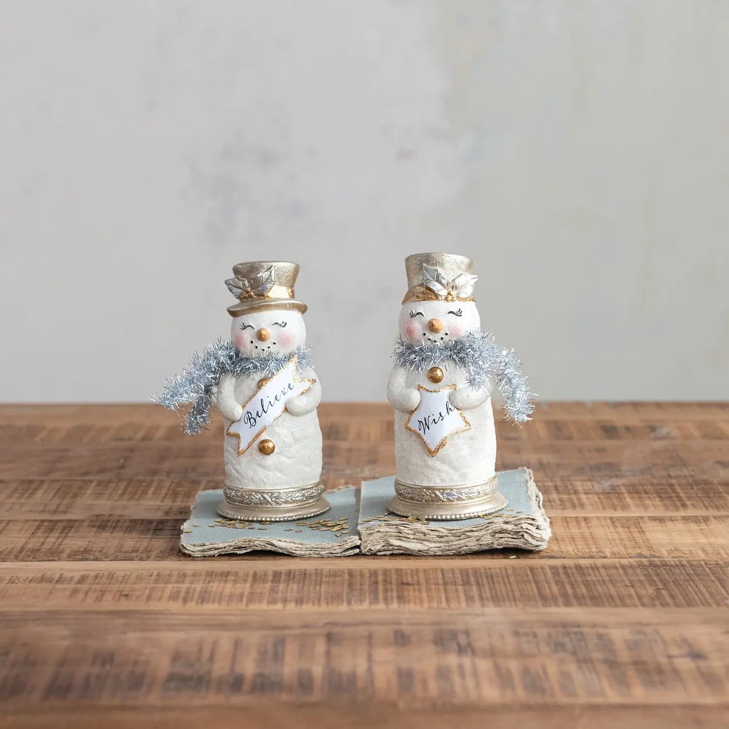 Resin Snowman w Scarf & Sign - Sold Individually - Image 2