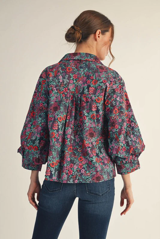 Riley Button Down Floral Top - Image 2
