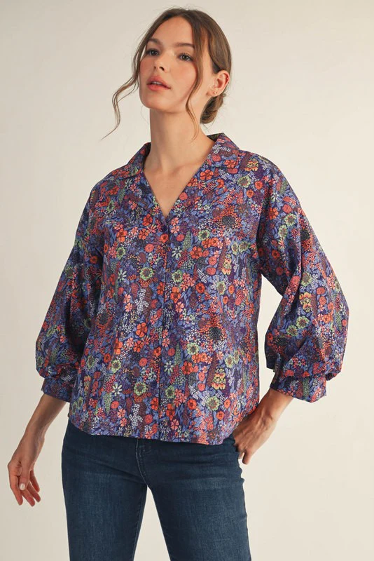 Riley Button Down Floral Top - Image 4