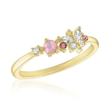 Rose Water Opal Butterfly Gold Layers Ring - Image 6