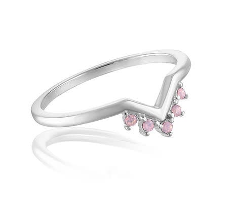 Rose Water Opal Tiara Stack Ring - Image 2