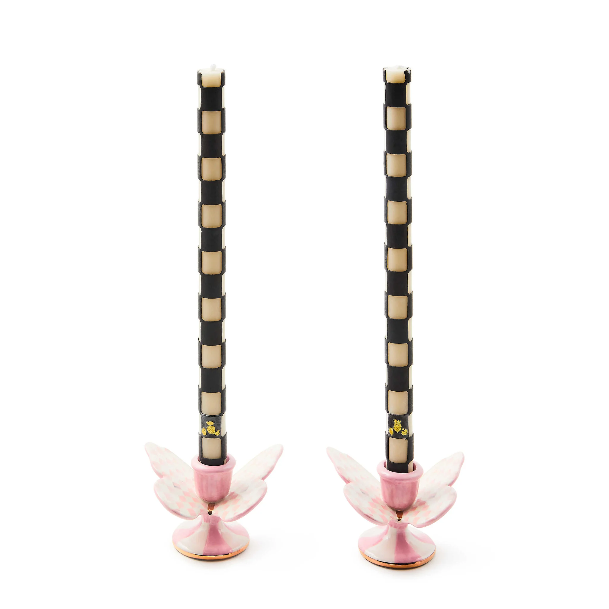 Rosy Check Butterfly Candle Holders- Set of 2 - Image 4