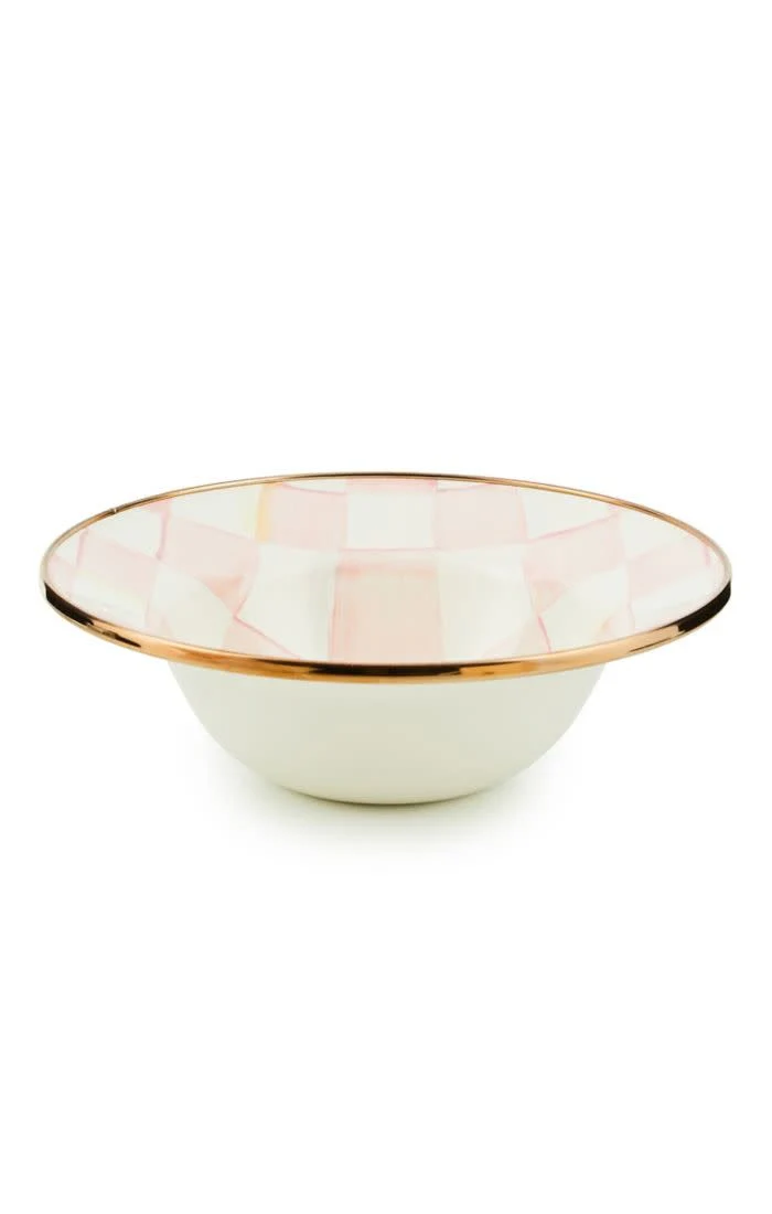 Rosy Check Enamel Breakfast Bowl
