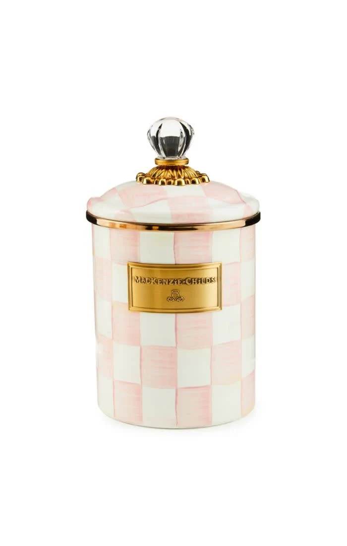 Rosy Check Enamel Canister - Medium