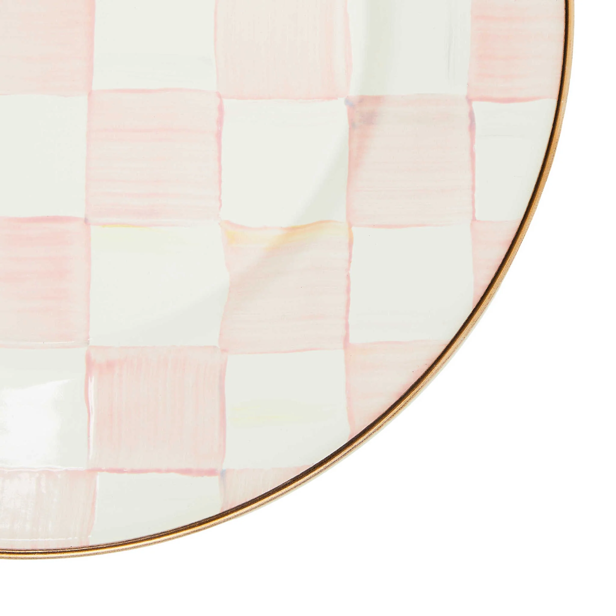 Rosy Check Enamel Dinner Plate - Image 2