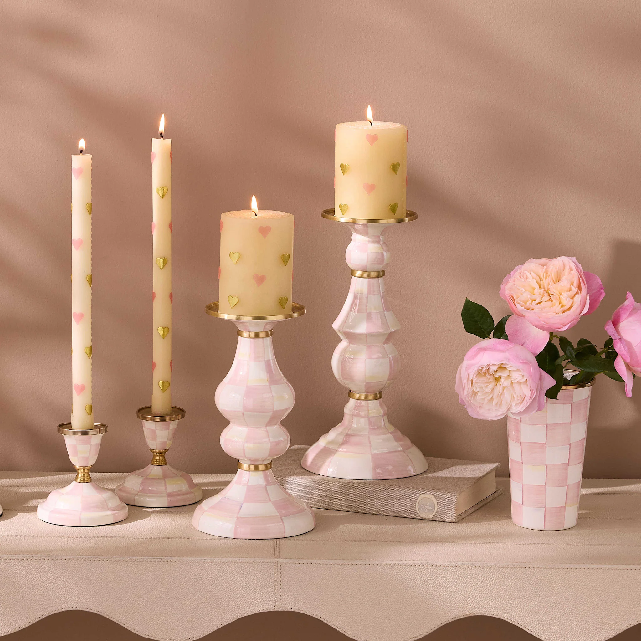 Rosy Check Pillar Candlestick