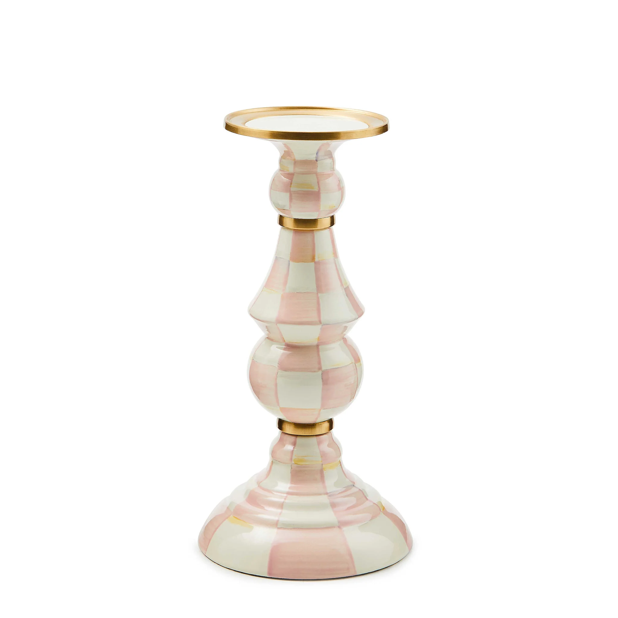 Rosy Check Pillar Candlestick - Image 2