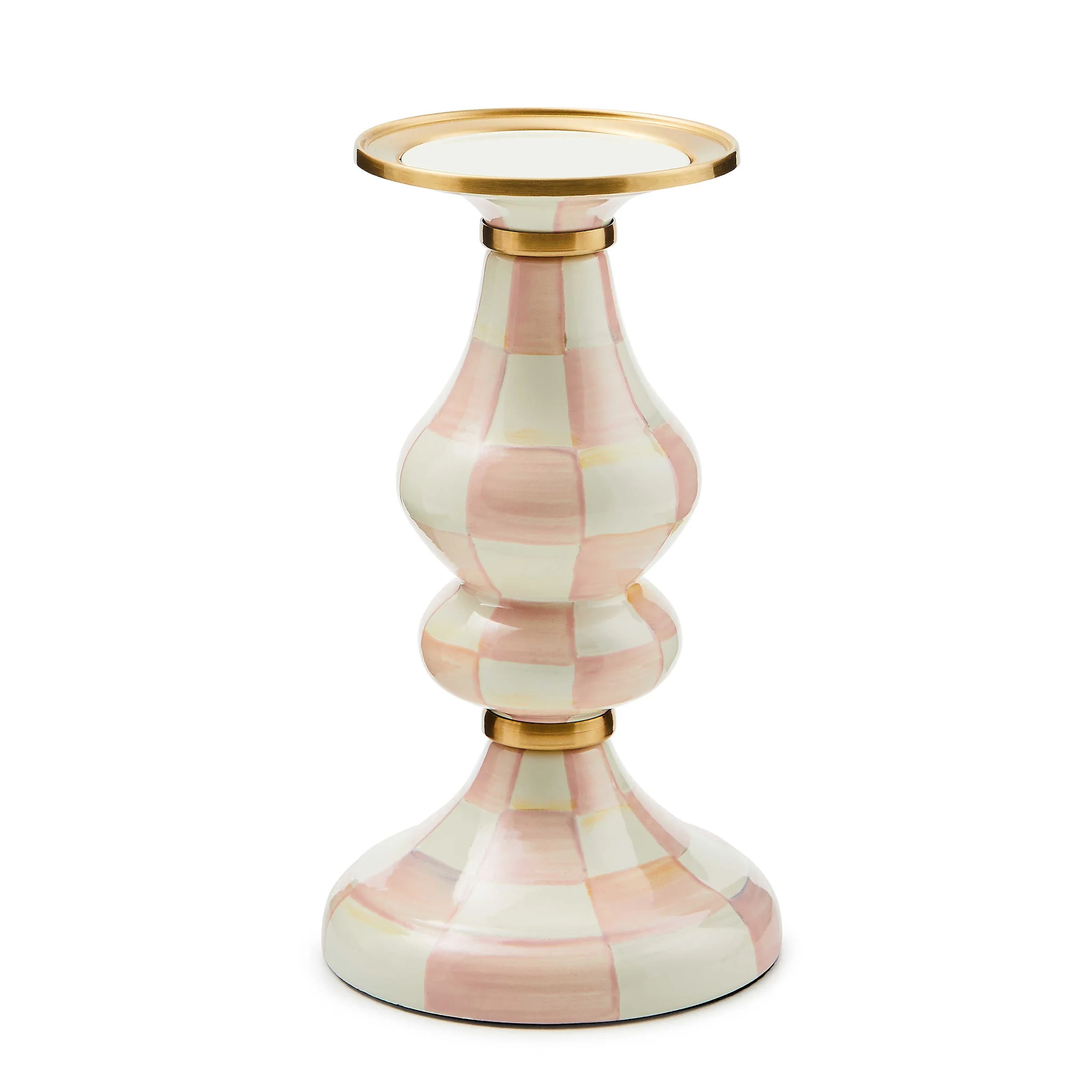 Rosy Check Pillar Candlestick - Image 3