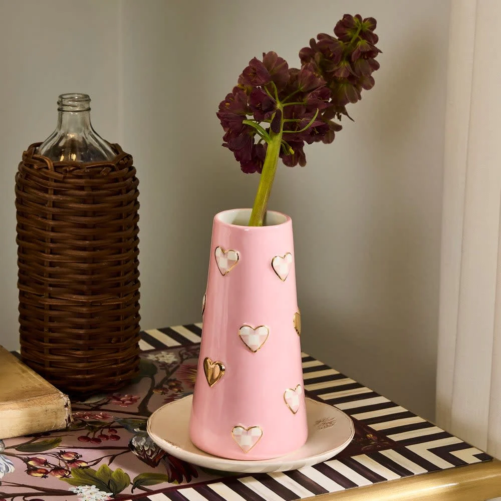 Rosy Check Tall Heart Vase - Image 2