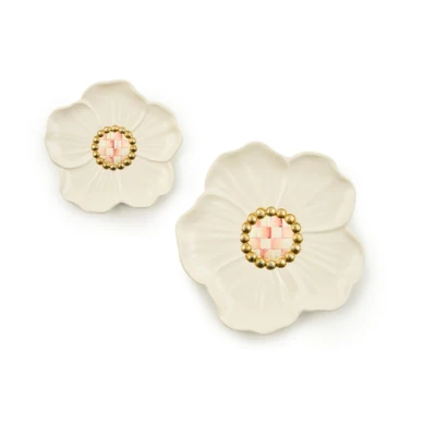Rosy Flower Trinket Dishes - Set of 2