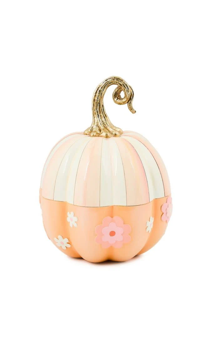 Rosy Stripe Flower Power Pumpkin