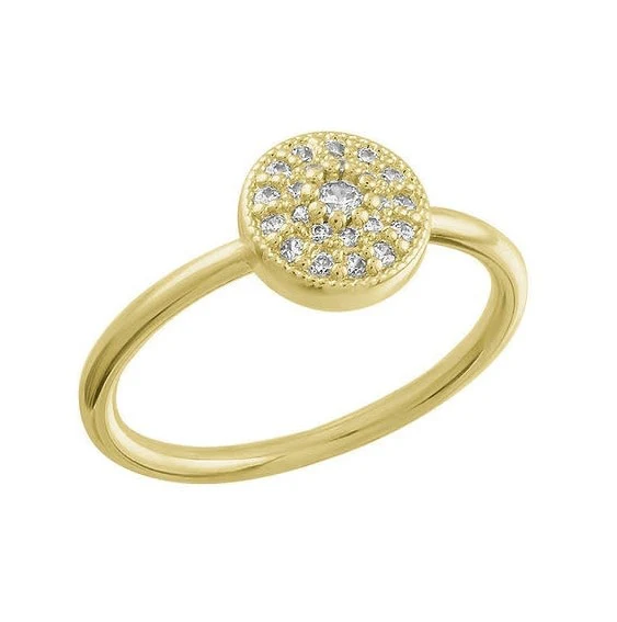 Round CZ Gold Layers Ring - Image 2