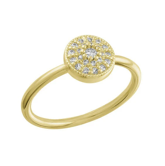 Round CZ Gold Layers Ring - Image 5
