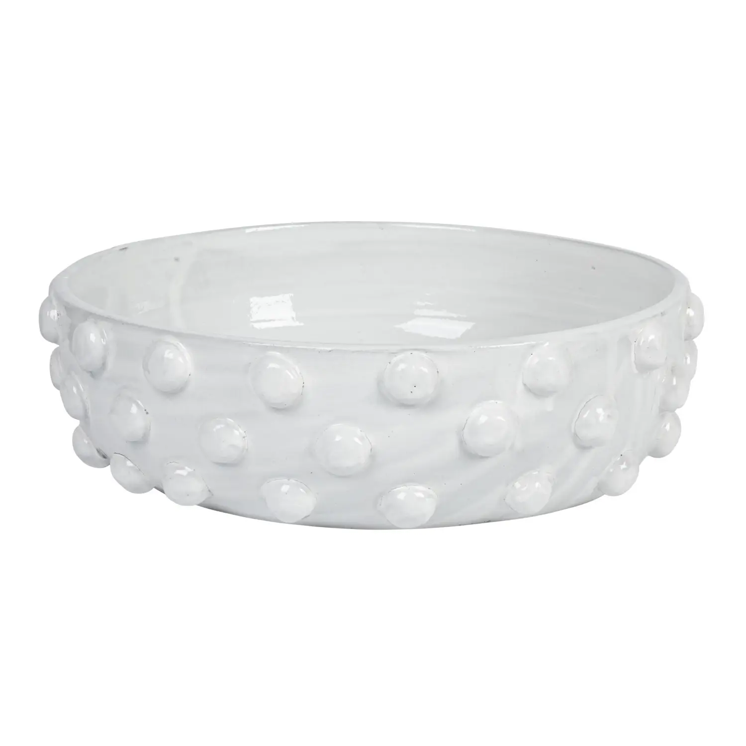 Round Decorative Terracotta Bowl with Raised Dots - Image 2