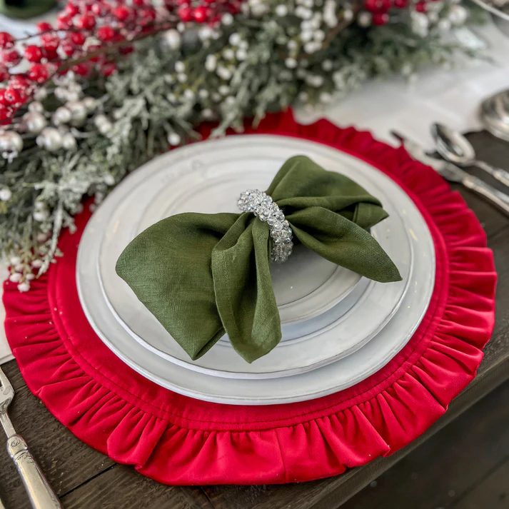 Round Ruffle Velvet Placemat - Image 5